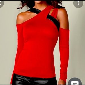 VENUS - Red cutout with Leather strap top